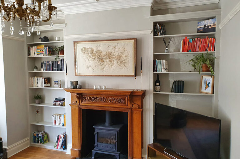 Custom-made-alcove-bookshelves