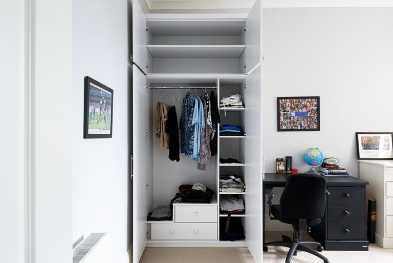 Inside of an alcove wardrobe