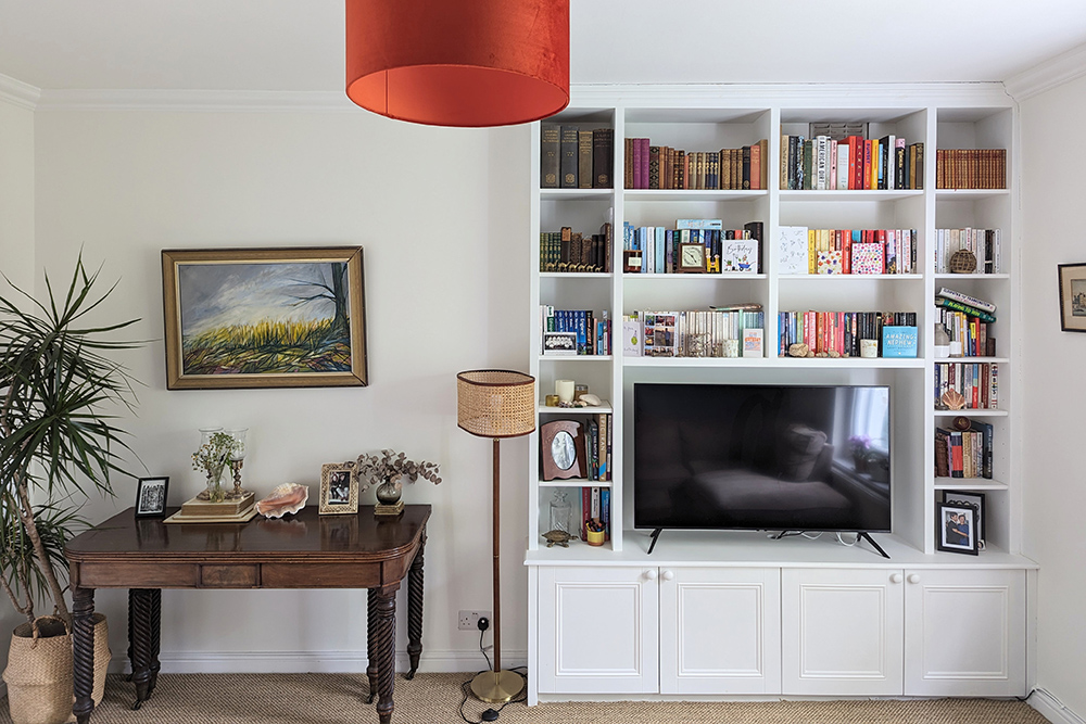 Living room built-in TV unit with storage space