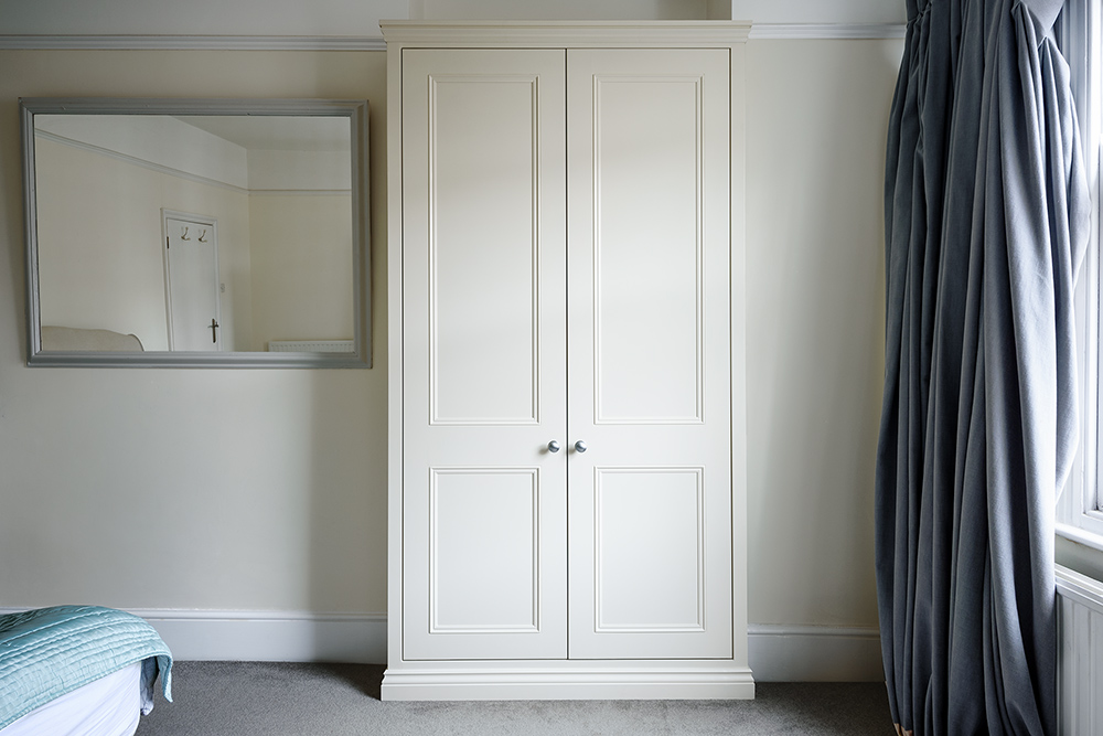 White Built-In Alcove Wardrobe - made with MDF and hand-painted