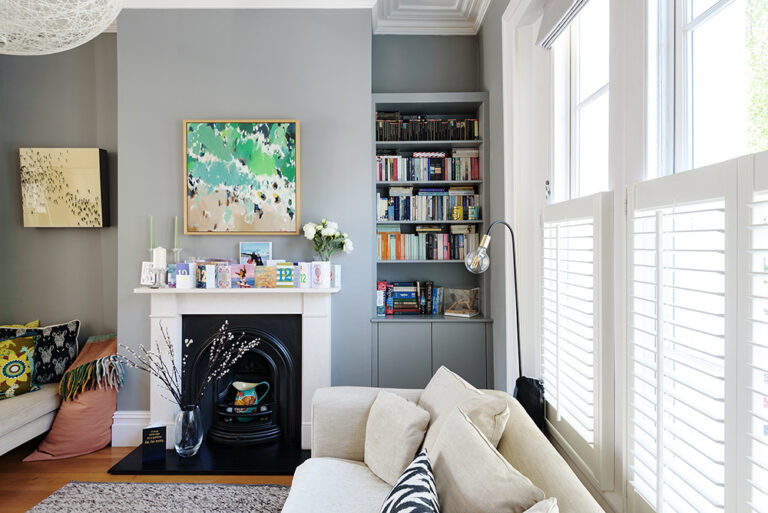 After installation picture of a built-in alcove cupboard