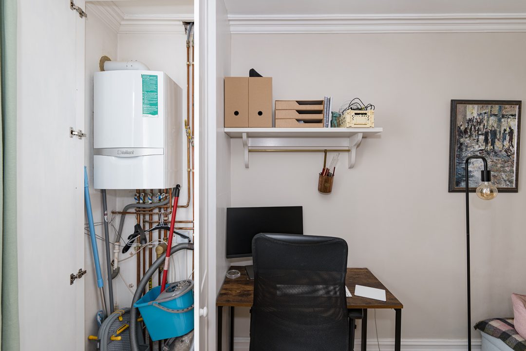 Inside of a boiler cupboard