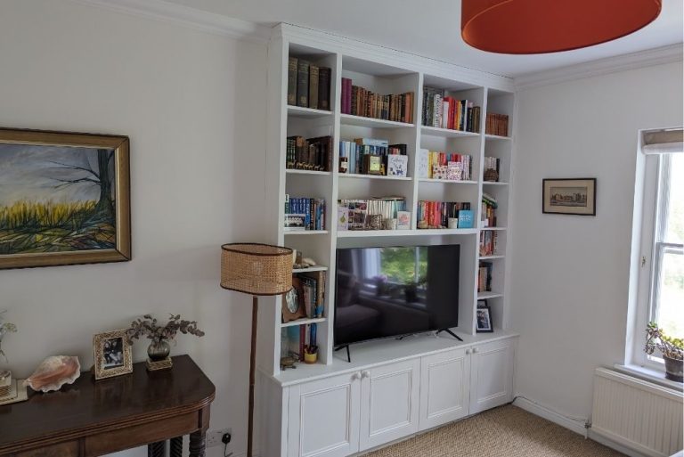 Custom made media unit in living room