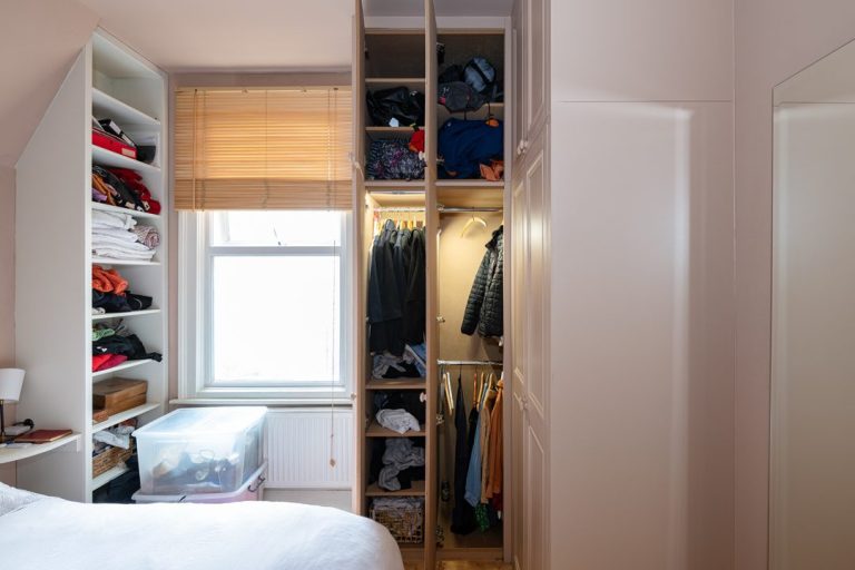 Custom made corner wardrobe.