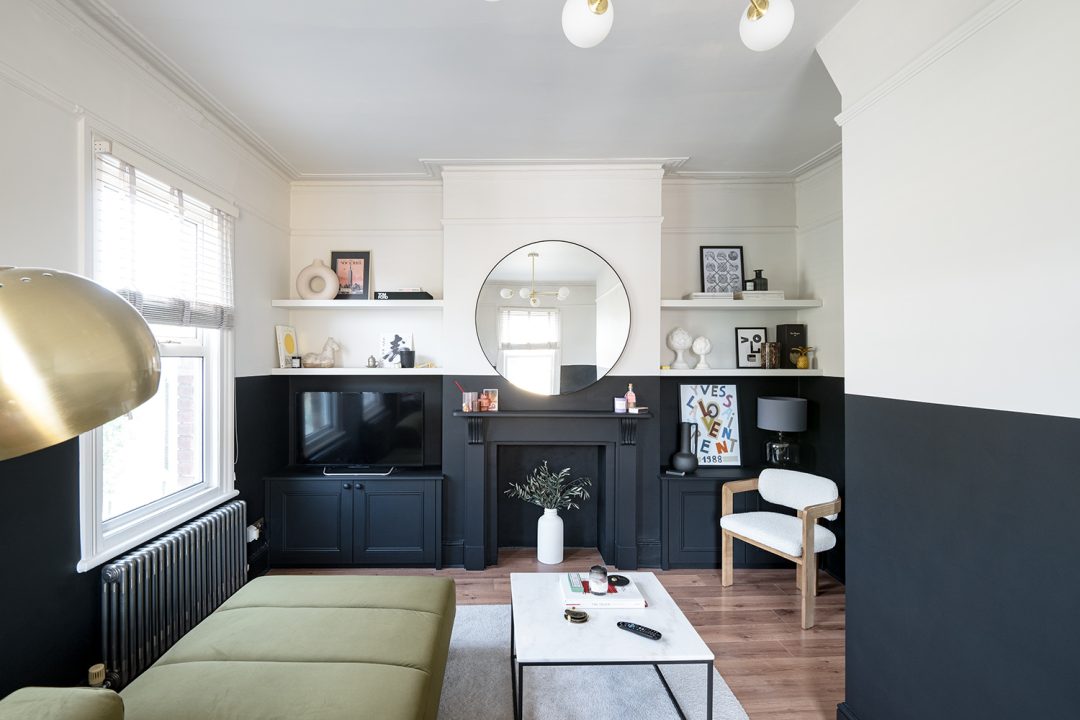 Fitted alcove cabinets and shelving, made with MDF.