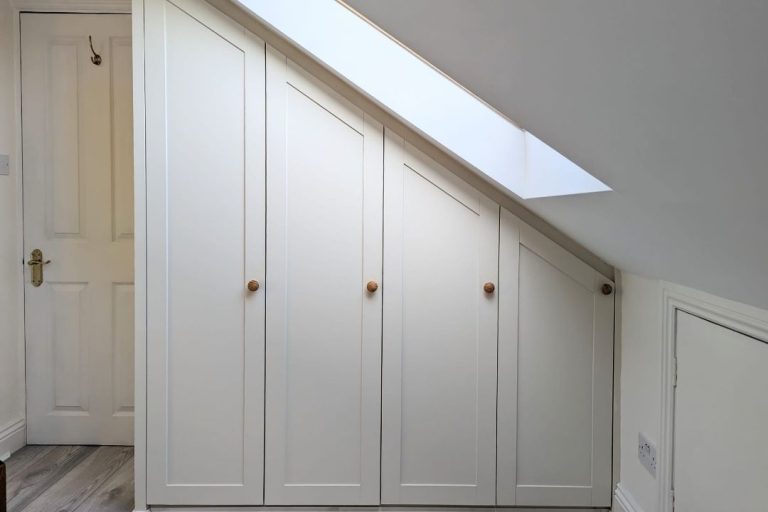 4 door bespoke slanted wardrobe.