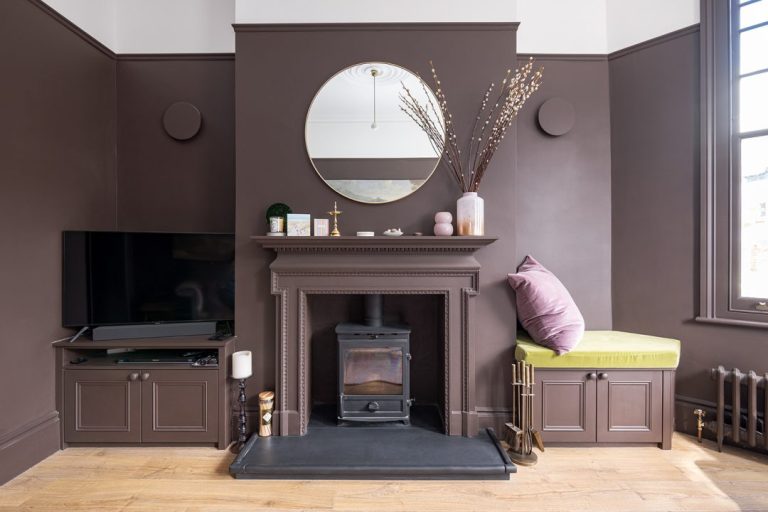 two alcove cupboards in brown