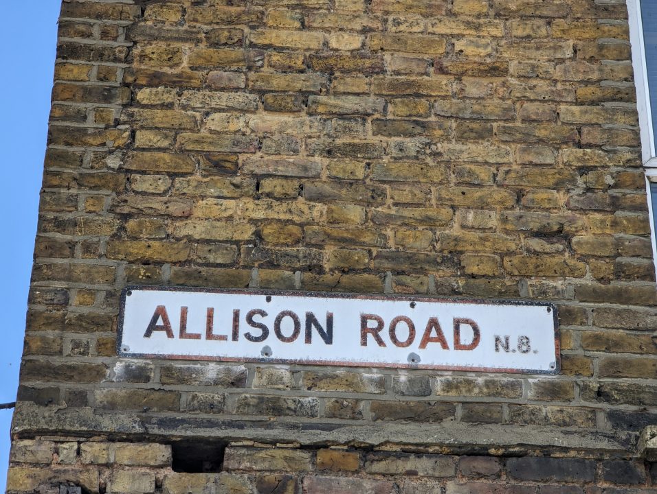 A road name called Allison road in N8