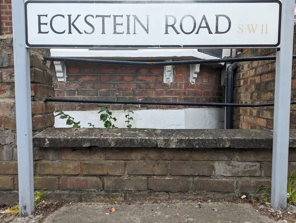 Road name called Eckestein road in SW11