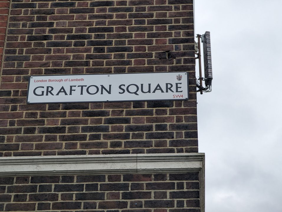 Corner street road called Grafton Square in SW4