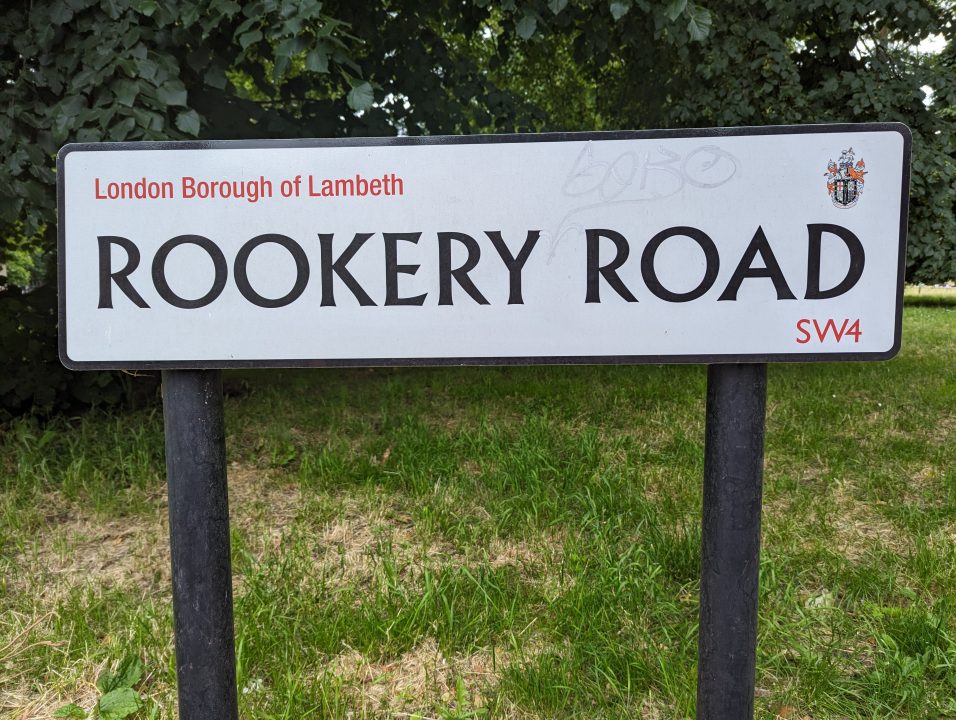 A road called Rockery road in Clapham Common