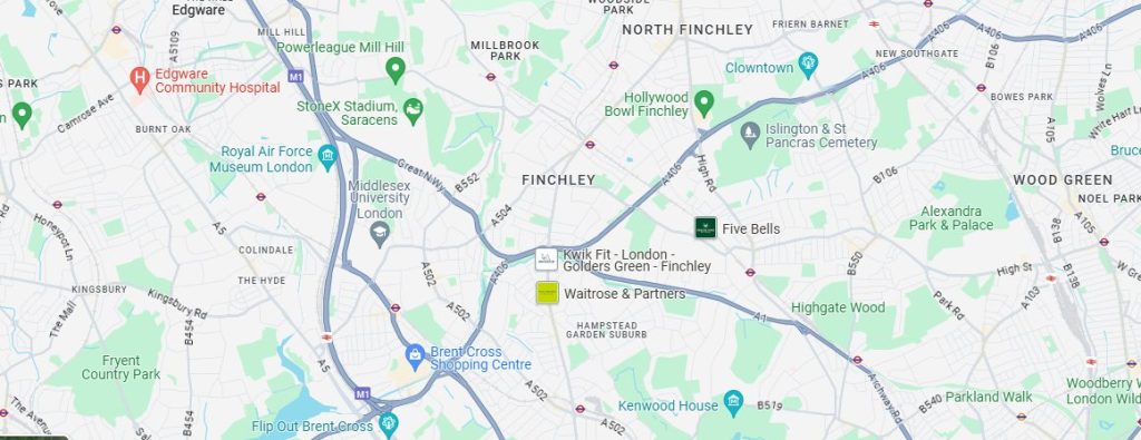 Map of Finchley