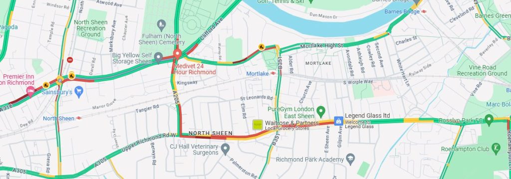 Map of East Sheen