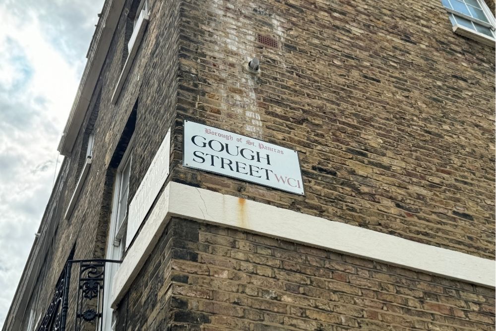 Street name in Kings Cross called Gough Street