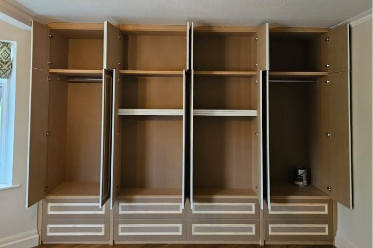 Internal view of wardrobe made with MDF