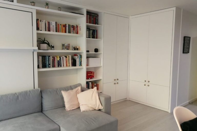 White corner white wardrobe