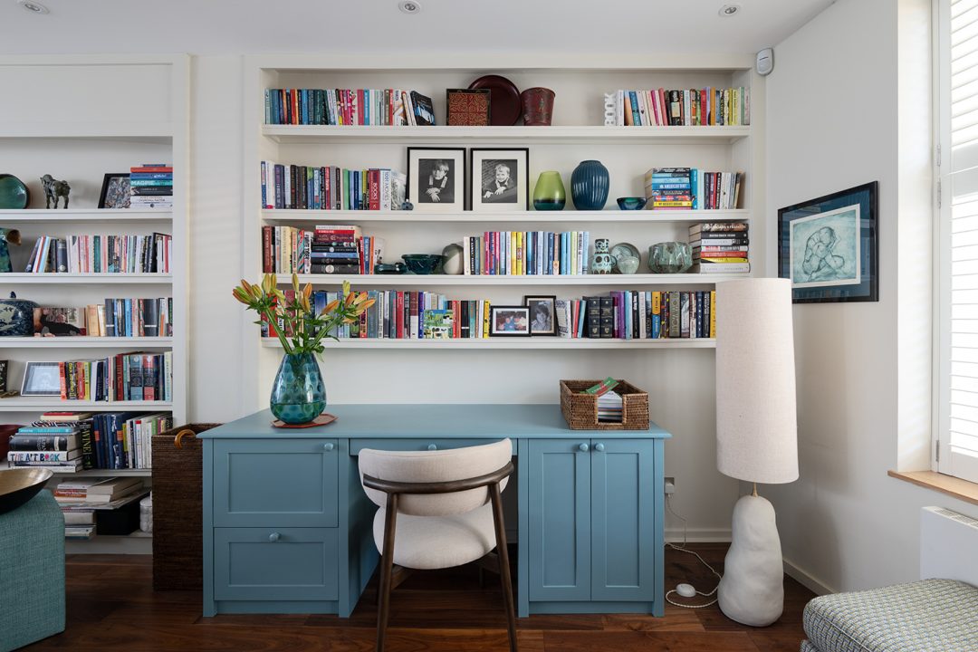 Fitted desk in living room