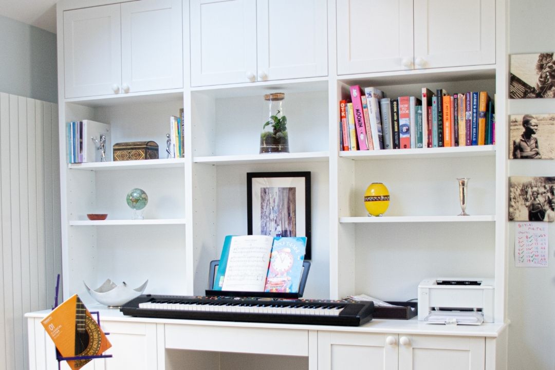 Built in cabinet with shaker style doors