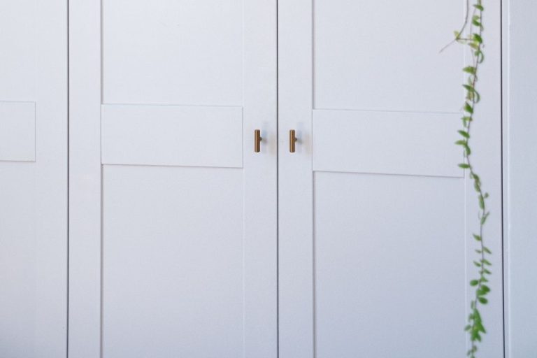 White wardrobe with shaker style doors