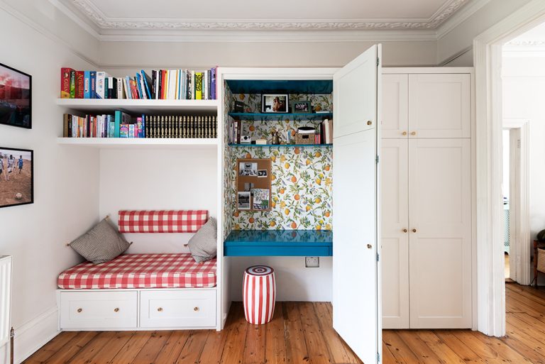 Fitted wardrobe with bi fold doors