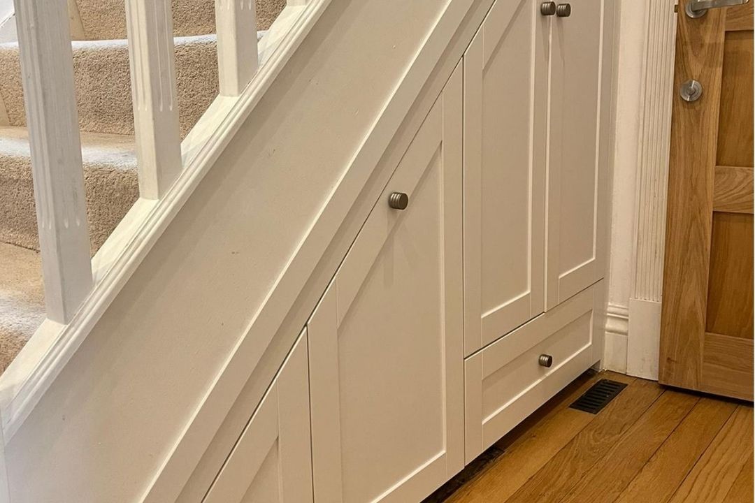 Built in under stairs storage cupboards