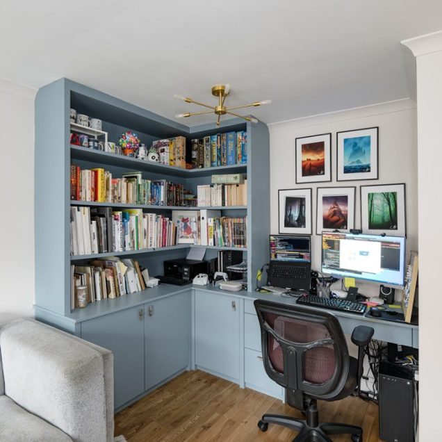 Bespoke home office, made with MDF and hand-painted.